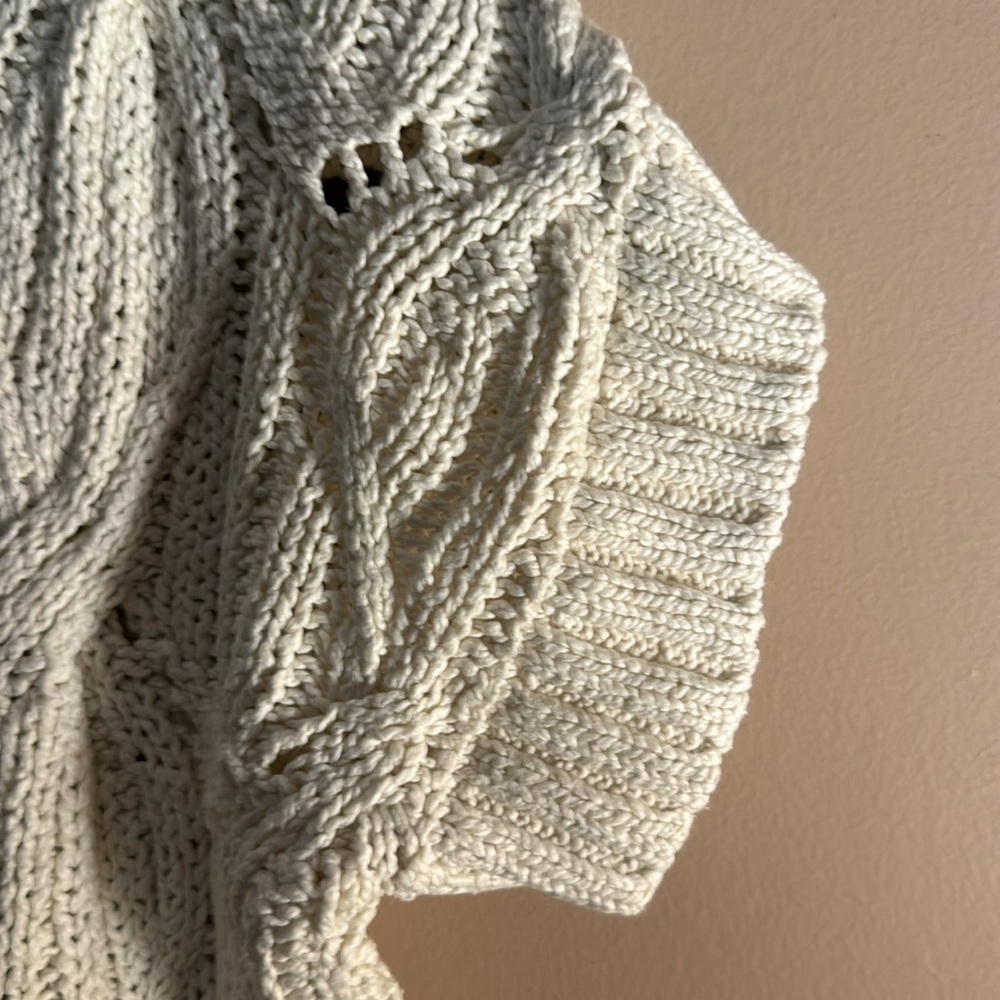 By Together Cream Cable Knit Cropped Sweater - Picture 2 of 5